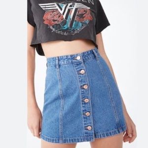 “Refuge” brand, Button-front, seamed denim mini skirt - juniors size L